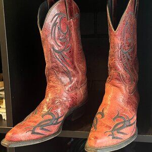 Justin Boot Womens Size 7 - Red/Black stitching